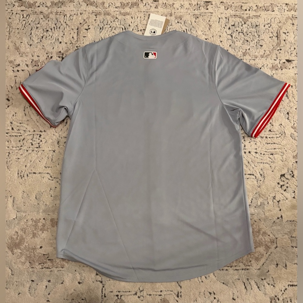 Nike Authentic Cincinnati Reds Baseball MLB Gray Jersey Men’s Sz: Large - Picture 6 of 6